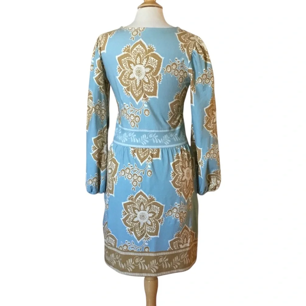 Spartina 449 Diane Jersey Knit Mini Dress Calm Waters Medallion - Picture 5 of 15